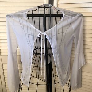 White sheer see thru Cover Up over clothes Size PM
